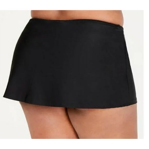 Island Escape Women's Swim Skirt Skort Solid Black Size 22W NWT - Picture 3 of 6